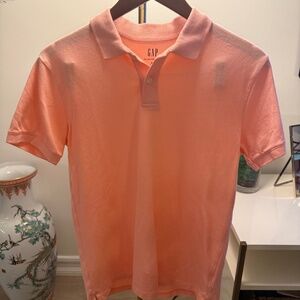 GAP All Day Pique Polo Shirt Coral / Peach XS
